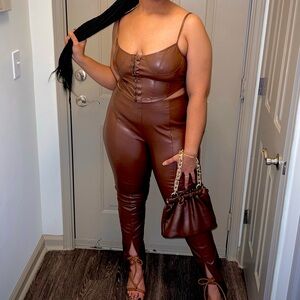 Leather two piece set